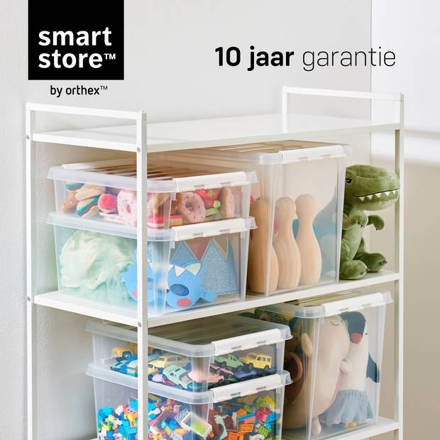 Opbergbox SET VAN 3 - 8L - Orthex - SmartStore - Transparant, wit