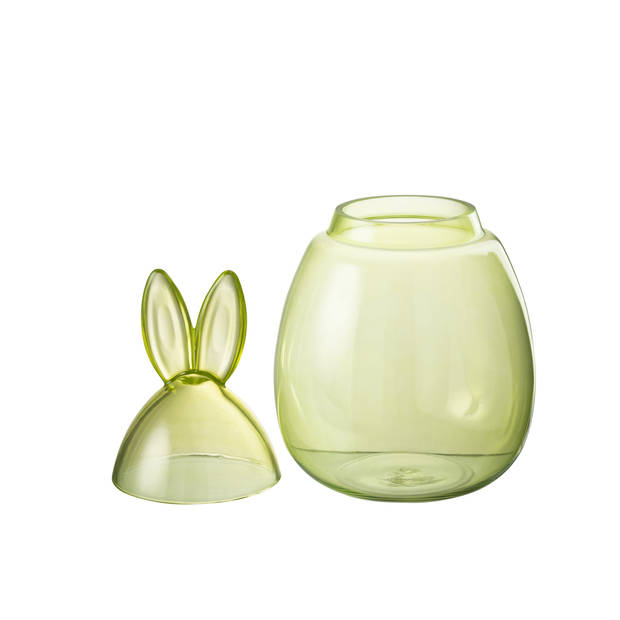 J-line - Pot Konijn Glas Groen Large - 22.5x22.5x39cm