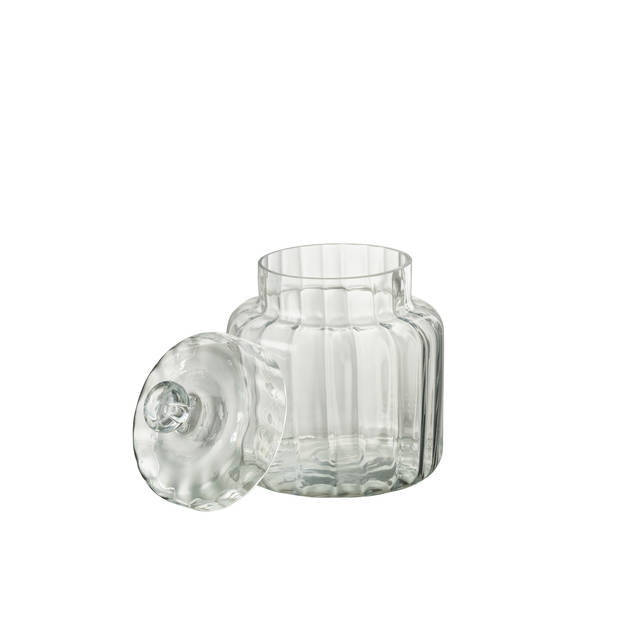 J-line - Voorraadpot Elia Glas Transparant Small - 17.8x17.8x23cm