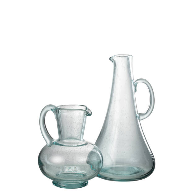 J-line - Karaf Glas Lichtblauw - 19.5x19x34cm