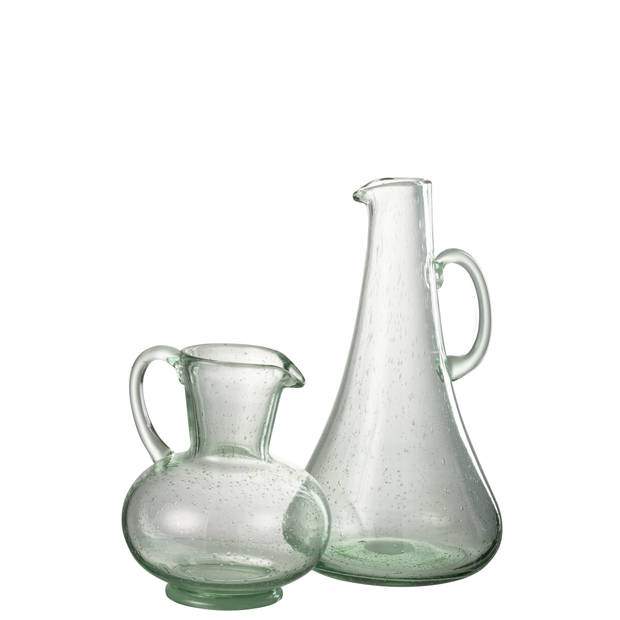 J-line - Karaf Glas Watergroen - 19.5x19x34cm