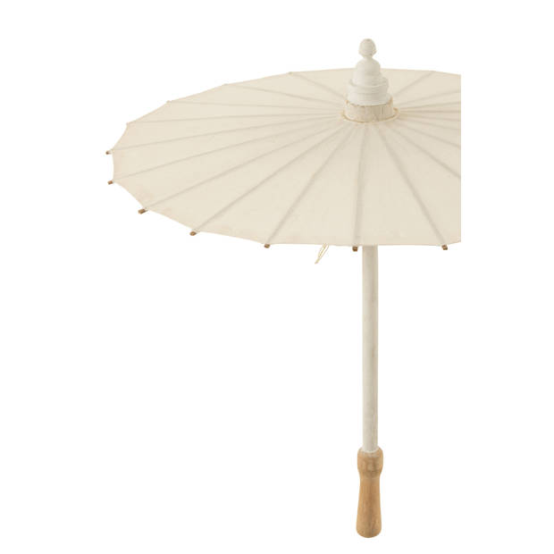 J-line - Parasol Katoen/hout Wit - 48x48x57cm