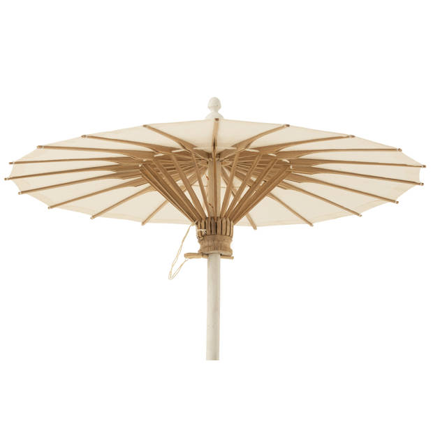 J-line - Parasol Katoen/hout Wit - 48x48x57cm