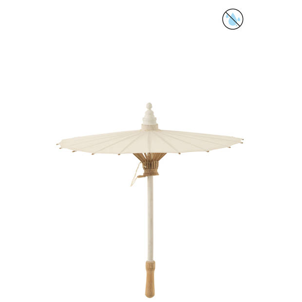 J-line - Parasol Katoen/hout Wit - 48x48x57cm