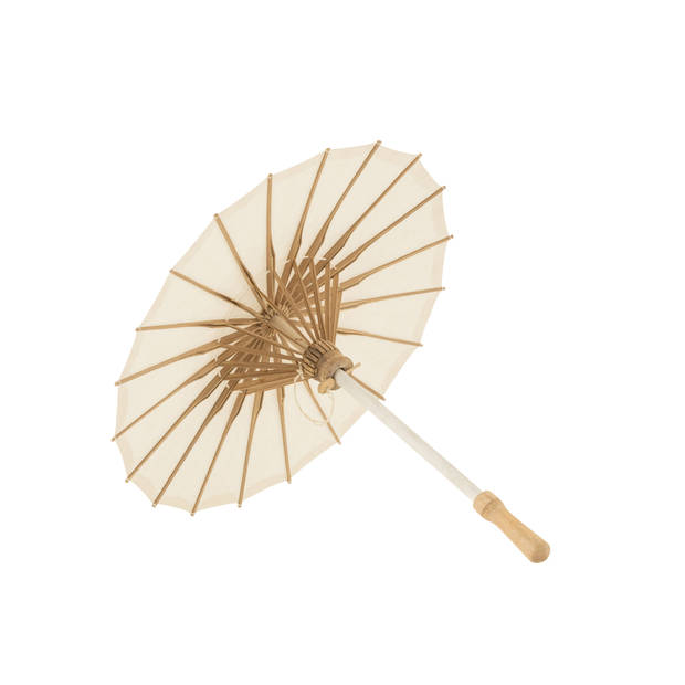 J-line - Parasol Katoen/hout Wit - 48x48x57cm