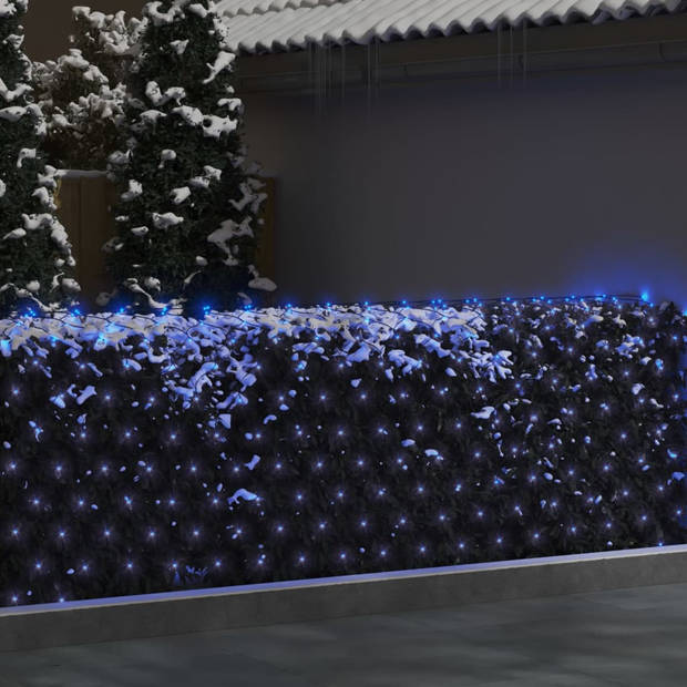 vidaXL Kerstnetverlichting 204 LED's binnen en buiten 3x2 m blauw