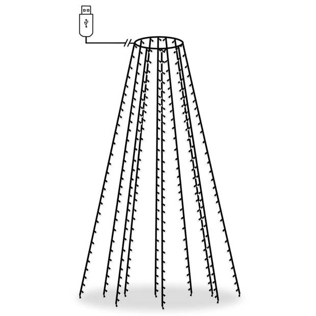 vidaXL Kerstboomverlichting met 250 LED's meerkleurig net 250 cm