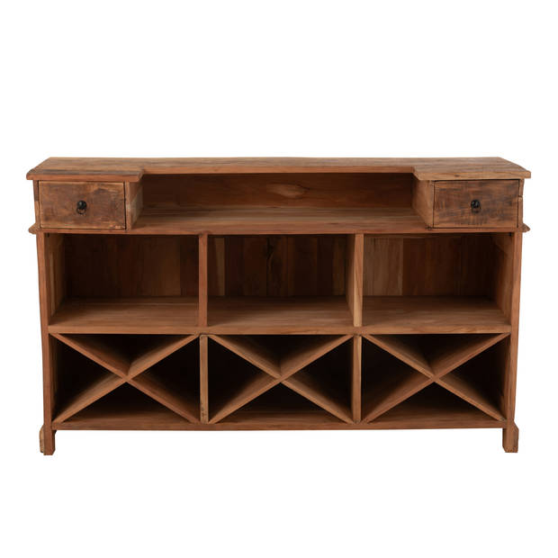 J-line - Bar 2 Lades Gerecycleerd Hout Naturel - 180x55x106cm