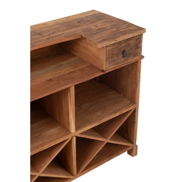 J-line - Bar 2 Lades Gerecycleerd Hout Naturel - 180x55x106cm