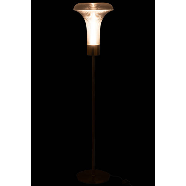 J-line - Staanlamp Led Goud Metaal Transparant - 34x34x155cm