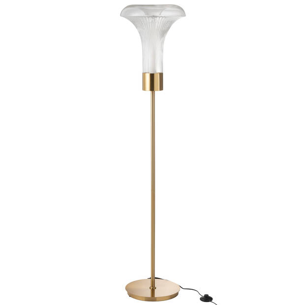 J-line - Staanlamp Led Goud Metaal Transparant - 34x34x155cm