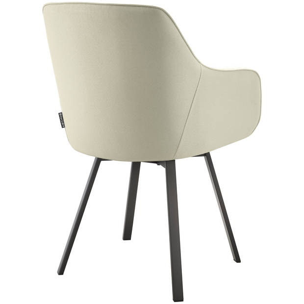 tectake® Draaibare Eetkamerstoel - Bureaustoel - Gestoffeerd, Comfort en Stijl - Set van 6 Stoelen - Beige