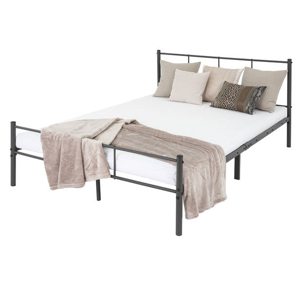 ML-Design metalen bed antraciet, 140x200 cm, gemaakt van stalen frame met poedercoating