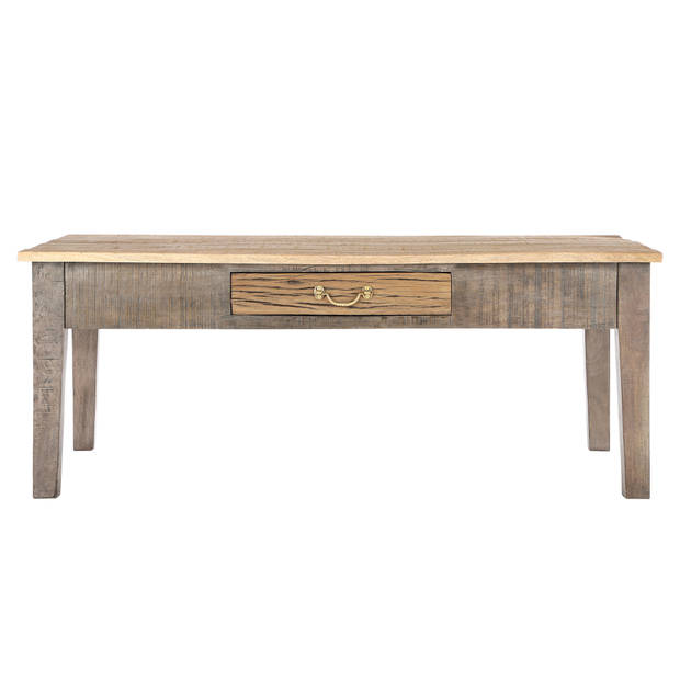 WOMO-DESIGN Salontafel met lade, 117x45,5x70 cm, massief mangohout