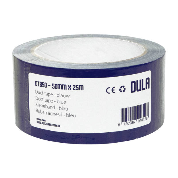 DULA Duct tape - Blauw - 50 mm x 25m - 6 Rollen Ducktape - Reparatie tape