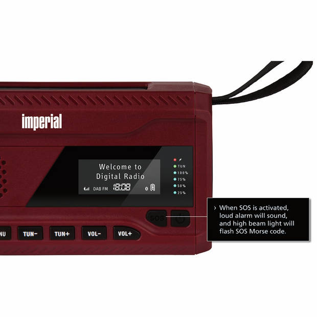 Nedis Noodradio - 22-106-00 - Rood