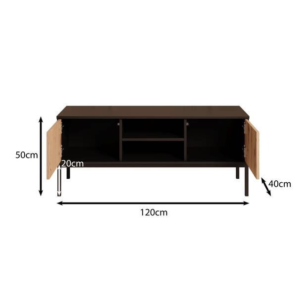 Meubella TV-Meubel Lagos - Zwart - 120 cm