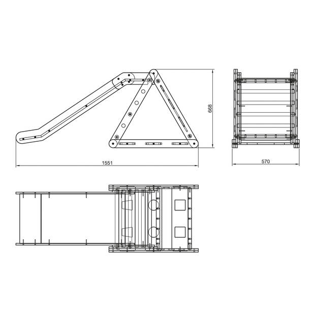 Sunny Sammie 2-in-1 Klimdriehoek met Glijbaan van Hout Naturel Indoor Klimrek voor Kinderen