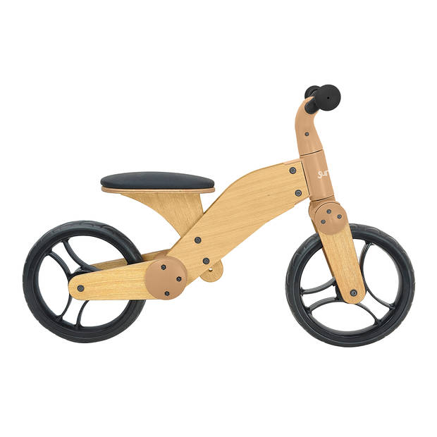 Sunny Balance Bike 2000 Loopfiets voor Kinderen van Hout Met verstelbaar Zadel