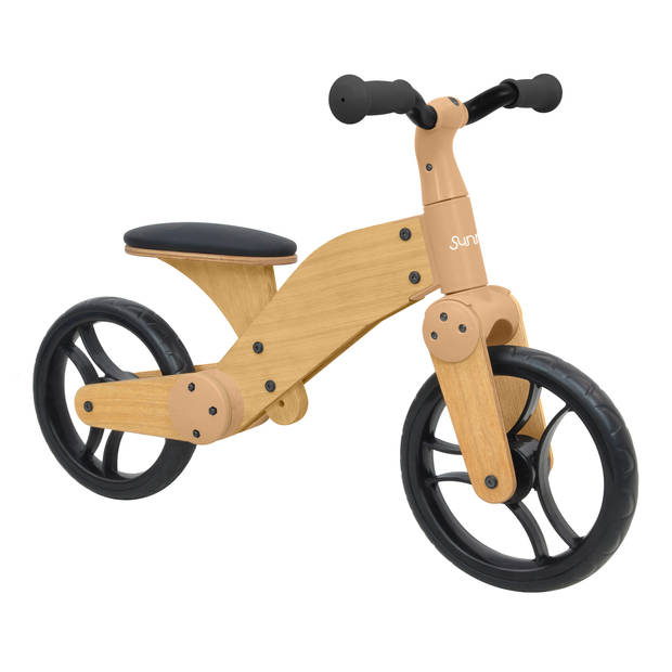 Sunny Balance Bike 2000 Loopfiets voor Kinderen van Hout Met verstelbaar Zadel