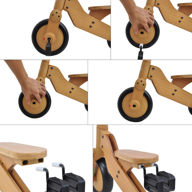 Sunny Walker 2-in-1 1000 Loopfiets voor Kinderen van Hout Loopfiets en Driewieler