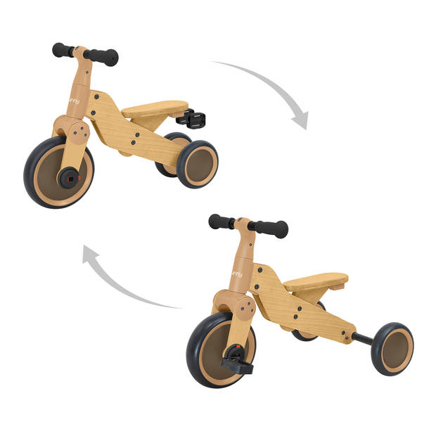 Sunny Walker 2-in-1 1000 Loopfiets voor Kinderen van Hout Loopfiets en Driewieler