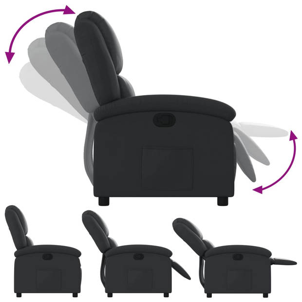 vidaXL Fauteuil echt leer zwart