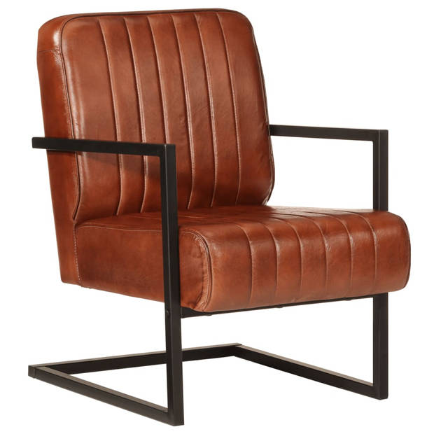 vidaXL Fauteuil echt leer bruin