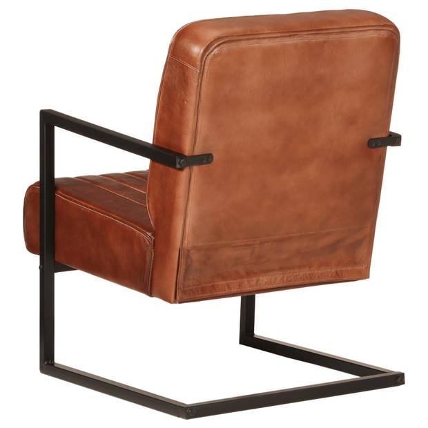 vidaXL Fauteuil echt leer bruin