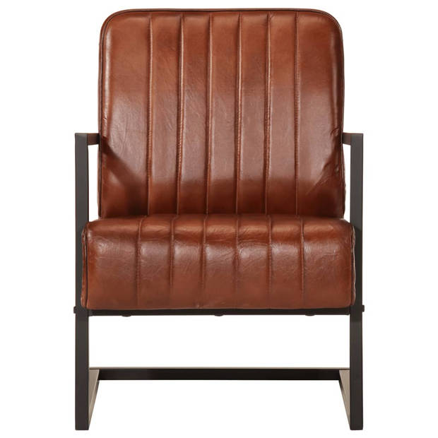 vidaXL Fauteuil echt leer bruin