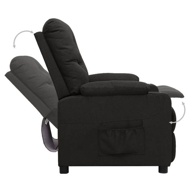 vidaXL Fauteuil verstelbaar stof zwart