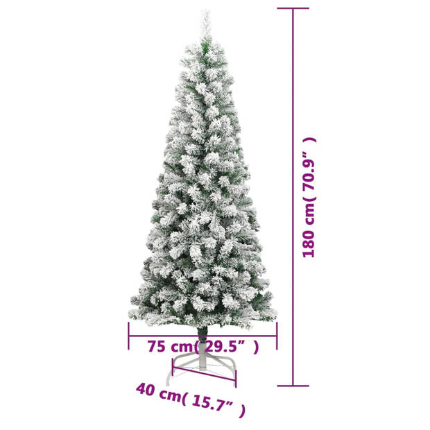 vidaXL Kunstkerstboom met scharnieren en sneeuw 180 cm