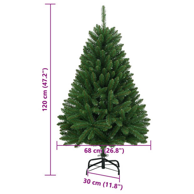 vidaXL Kunstkerstboom met scharnieren met standaard 120 cm groen