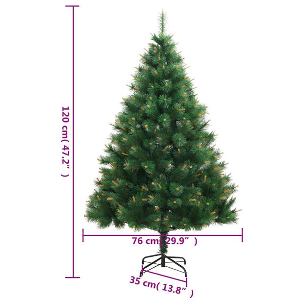 vidaXL Kunstkerstboom met scharnieren en standaard 120 cm