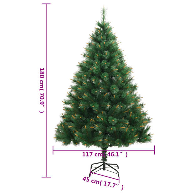 vidaXL Kunstkerstboom met scharnieren en standaard 180 cm