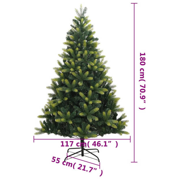 vidaXL Kunstkerstboom met scharnieren en standaard 180 cm