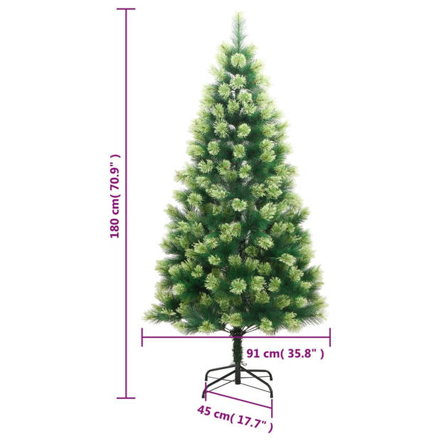 vidaXL Kunstkerstboom met scharnieren en standaard 180 cm