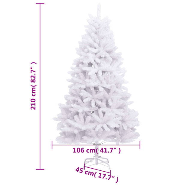 vidaXL Kunstkerstboom met scharnieren met standaard 210 cm wit