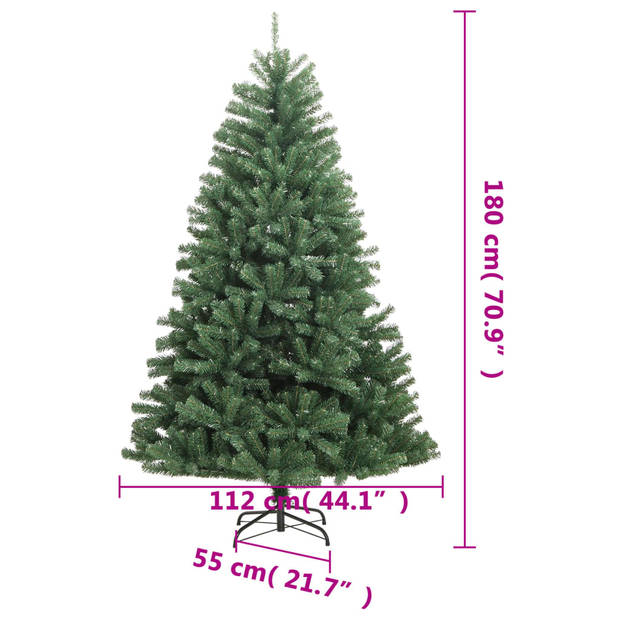 vidaXL Kunstkerstboom met scharnieren en standaard 180 cm groen