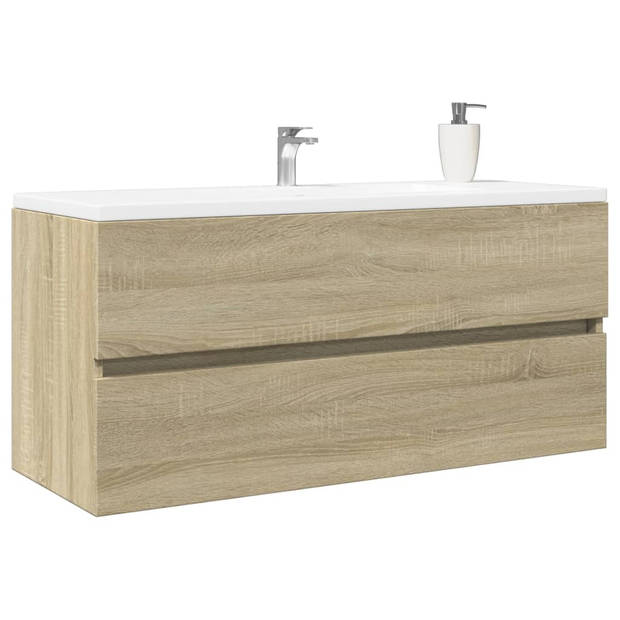 vidaXL Wastafelkast 100x38,5x45 cm bewerkt hout sonoma eikenkleurig