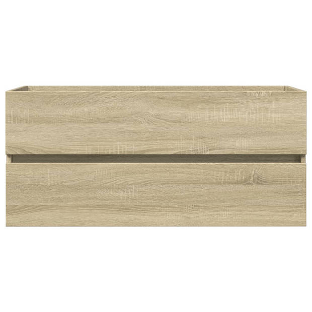 vidaXL Wastafelkast 100x38,5x45 cm bewerkt hout sonoma eikenkleurig