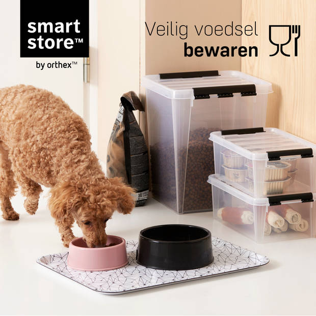 Opbergbox SET VAN 2 - 52L - Orthex - SmartStore - Transparant, zwart