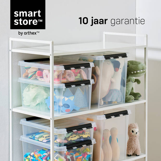 Opbergbox SET VAN 2 - 61L - Orthex - SmartStore - Transparant, zwart