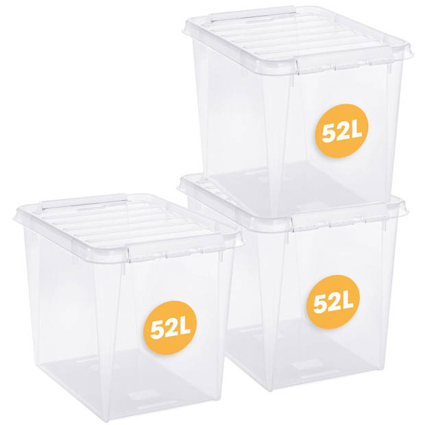 Opbergbox SET VAN 2 - 52L - Orthex - SmartStore - Transparant, wit