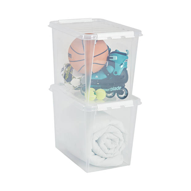 Opbergbox SET VAN 2 - 61L - Orthex - SmartStore - Transparant, wit