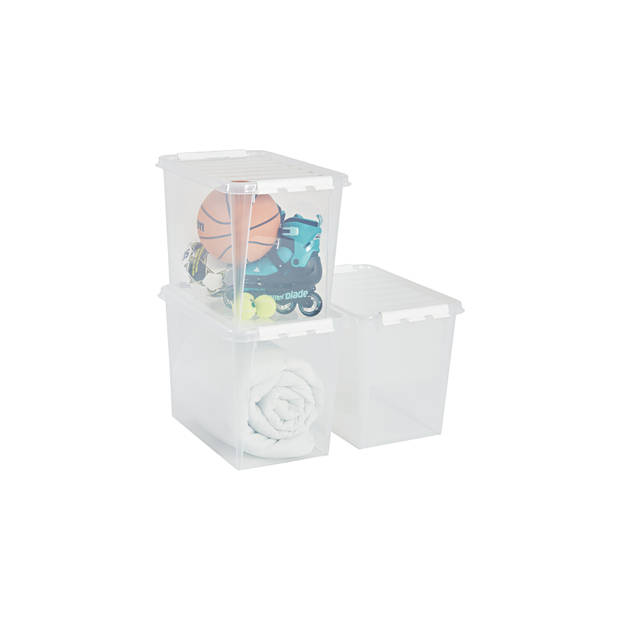 Opbergbox SET VAN 2 - 61L - Orthex - SmartStore - Transparant, wit