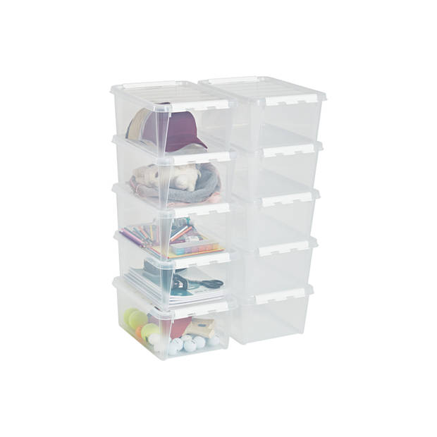 Opbergbox SET VAN 10 - 14L - Orthex - SmartStore - Transparant, wit