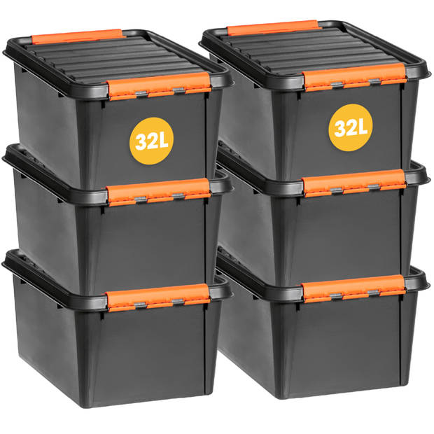 Opbergbox SET VAN 2 - 32L - Orthex - SmartStore - Black