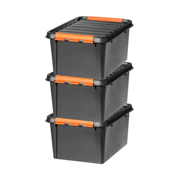 Opbergbox SET VAN 3 - 32L - Orthex - SmartStore - Black