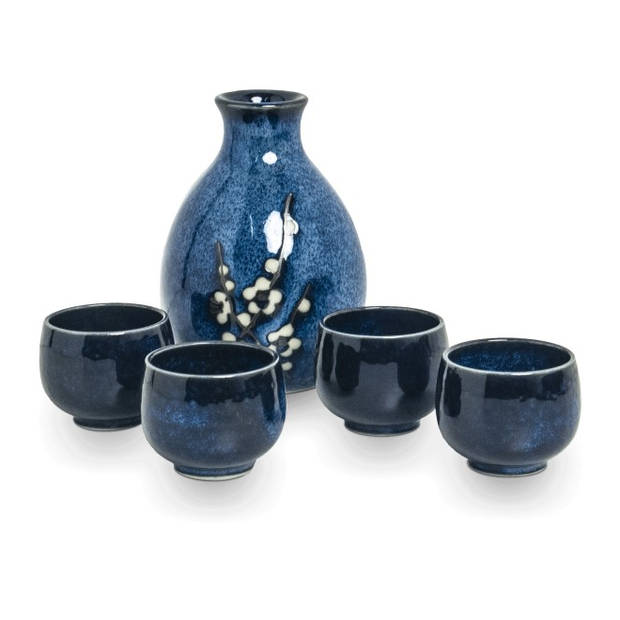 Edo Japan - Sake Set Hana Blauw 5pcs